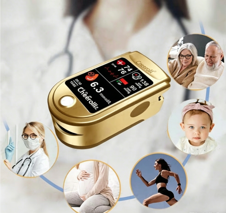 𩸠Subsidized Product | Cheeroll Professional-Grade 12-in-1 Blood Glucose & Vital Signs Monitor ā Painless, fast, and accurate; FDA-certified (Made in California, USA)